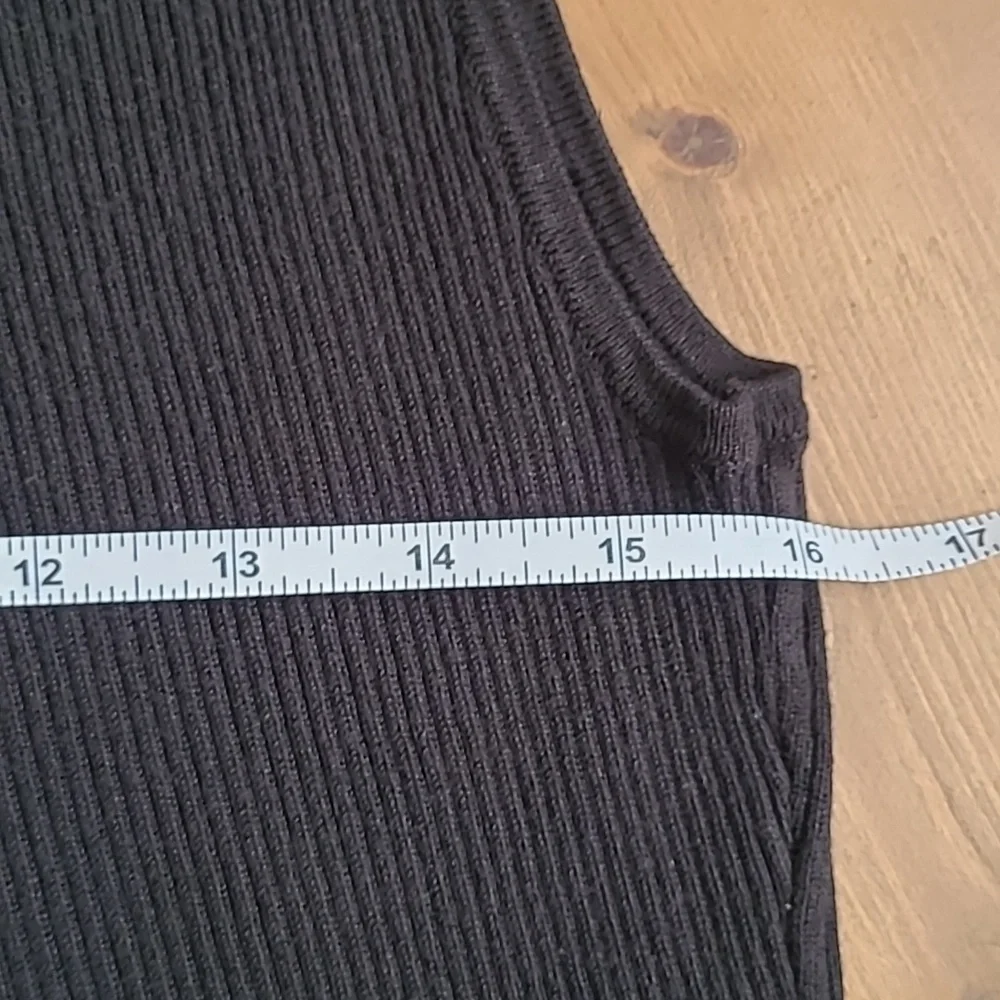 Sleeveless Black Ribbed Mock Neck Sweater  NEVER WORN!!